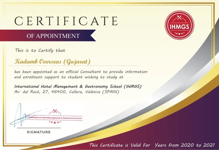 Certificate Kadamb - IHMGS