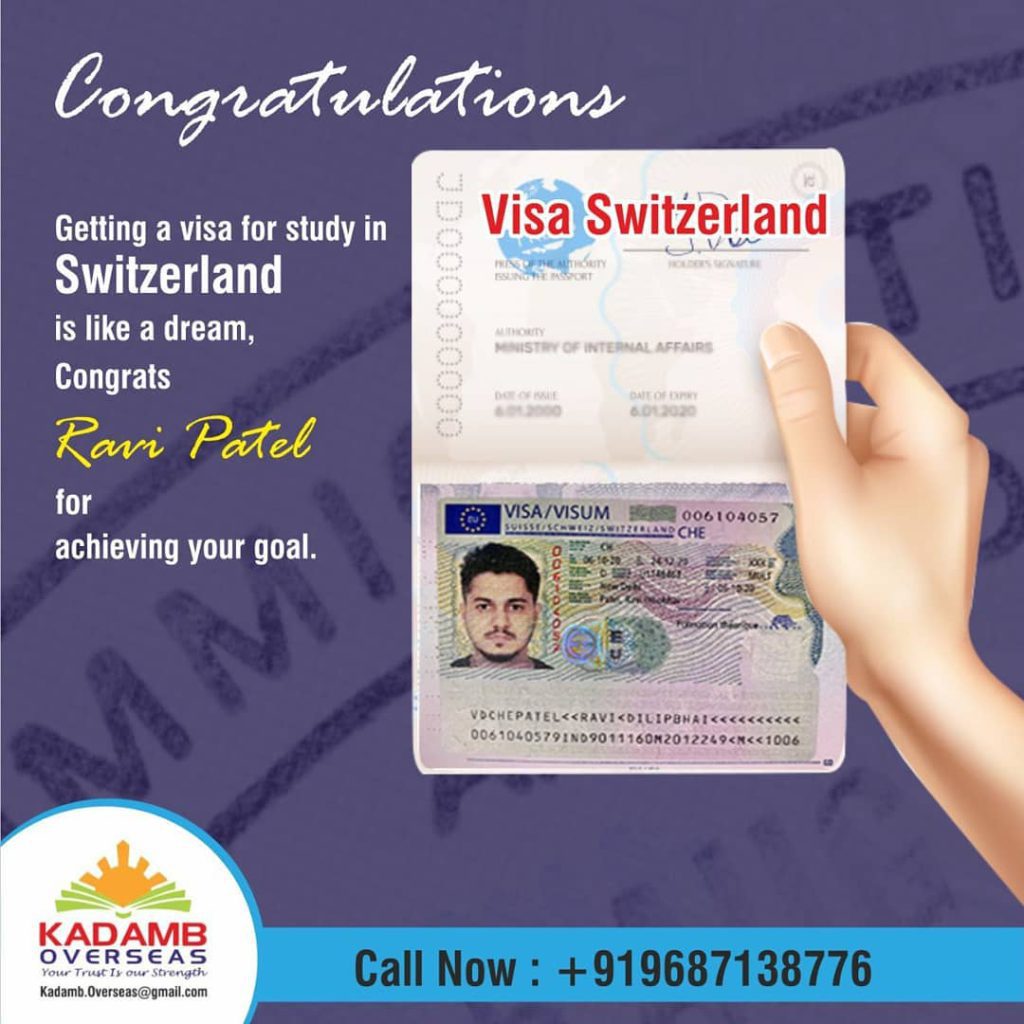 Visa Approved Switzerland - Kadamb Overseas