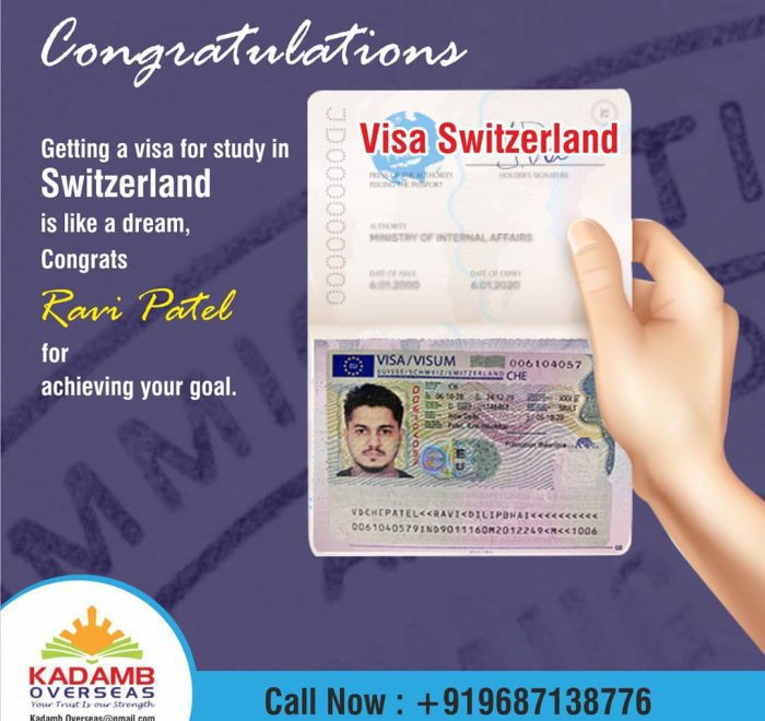 Visa Approved Switzerland - Kadamb Overseas