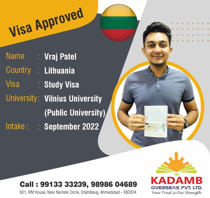 Visa Approved Lithuania - Kadamb Overseas