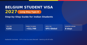 Belgium Student Visa Guide 2027: Long-Stay Type D Visa for Indians (Step-by-Step)
