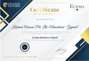 Certificate Kadamb Overseas - ECEMA Business School