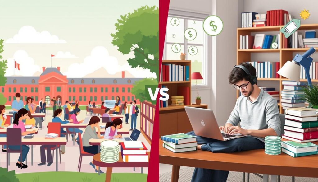 cost of on-campus vs online masters programs in USA