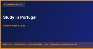 Study in Portugal for Indian Students 2026 – Fees, Universities, Visa and Jobs — Kadamb Overseas guide for Indian students