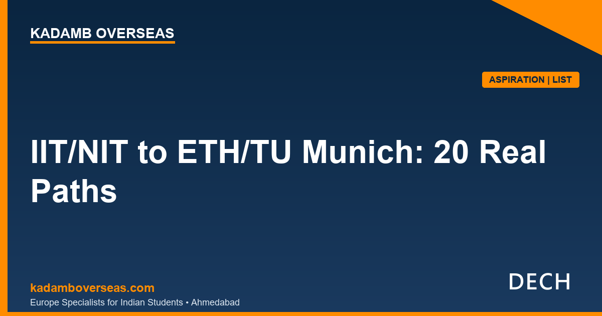 IIT NIT to ETH TU Munich 20 Real Paths