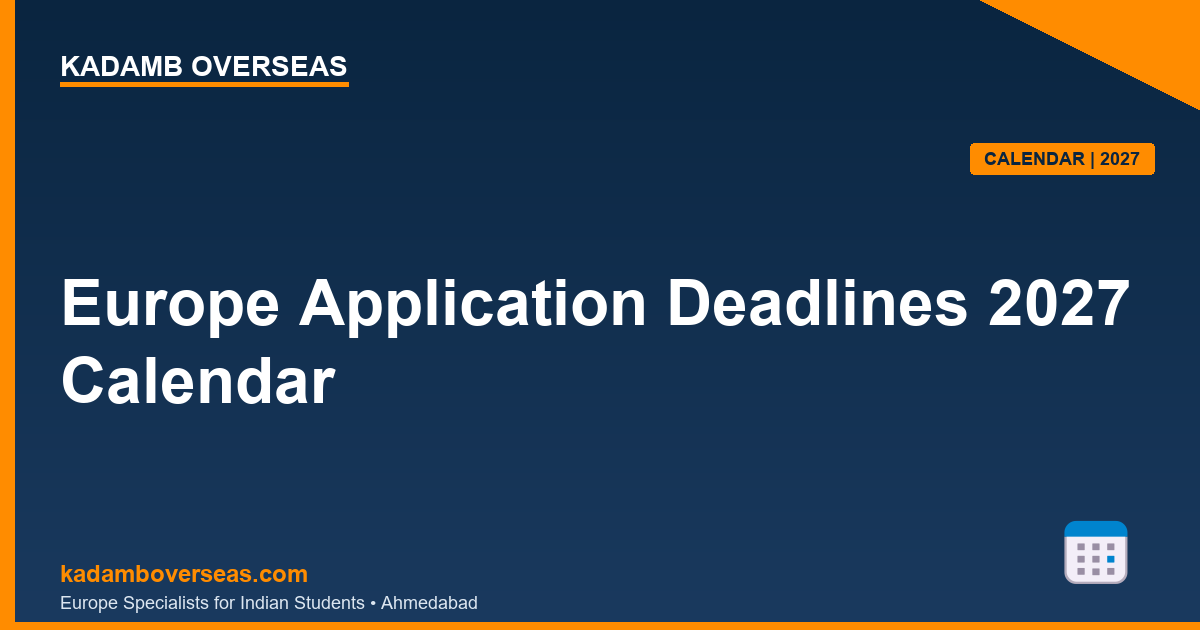 Europe Application Deadlines 2027 Calendar