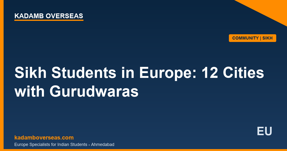 Sikh Students in Europe 12 Cities with Gurudwaras