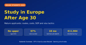 Study in Europe Over Age 30 in 2026: Universities, Visa Tactics and Costs for Mature Indian Applicants